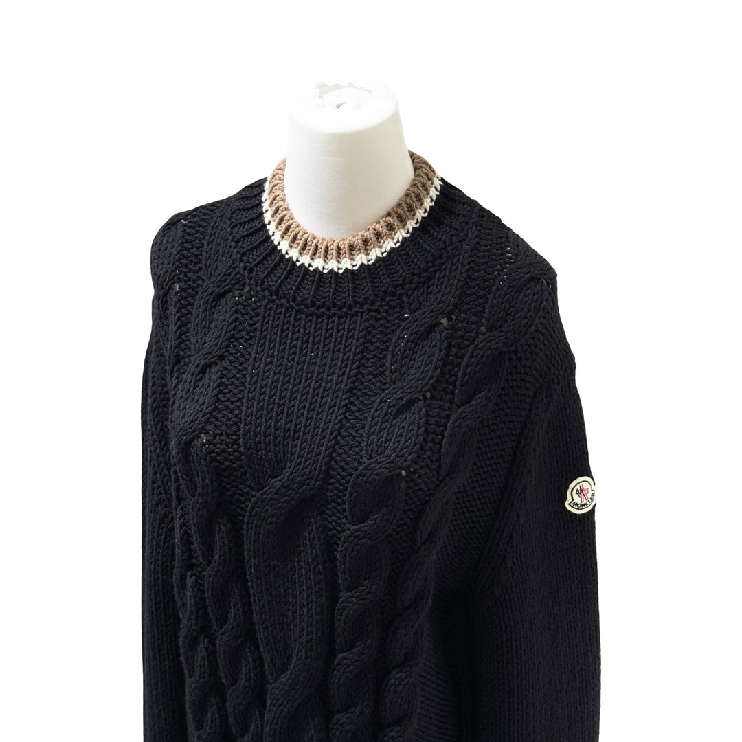 Moncler Black Tricolor Wool Knit Sweater #L