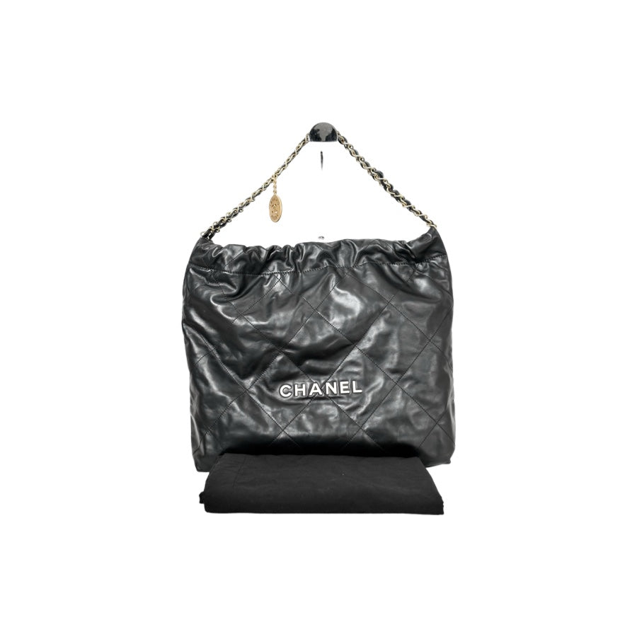 Chanel 22 Medium Black White Bag