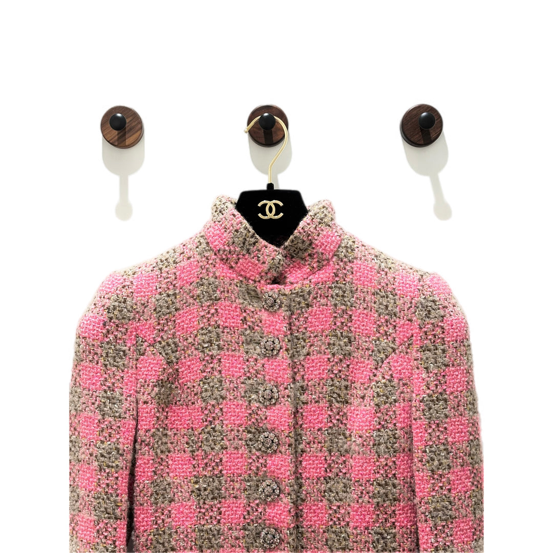 Chanel Pink Wool Tweed Jacket #34