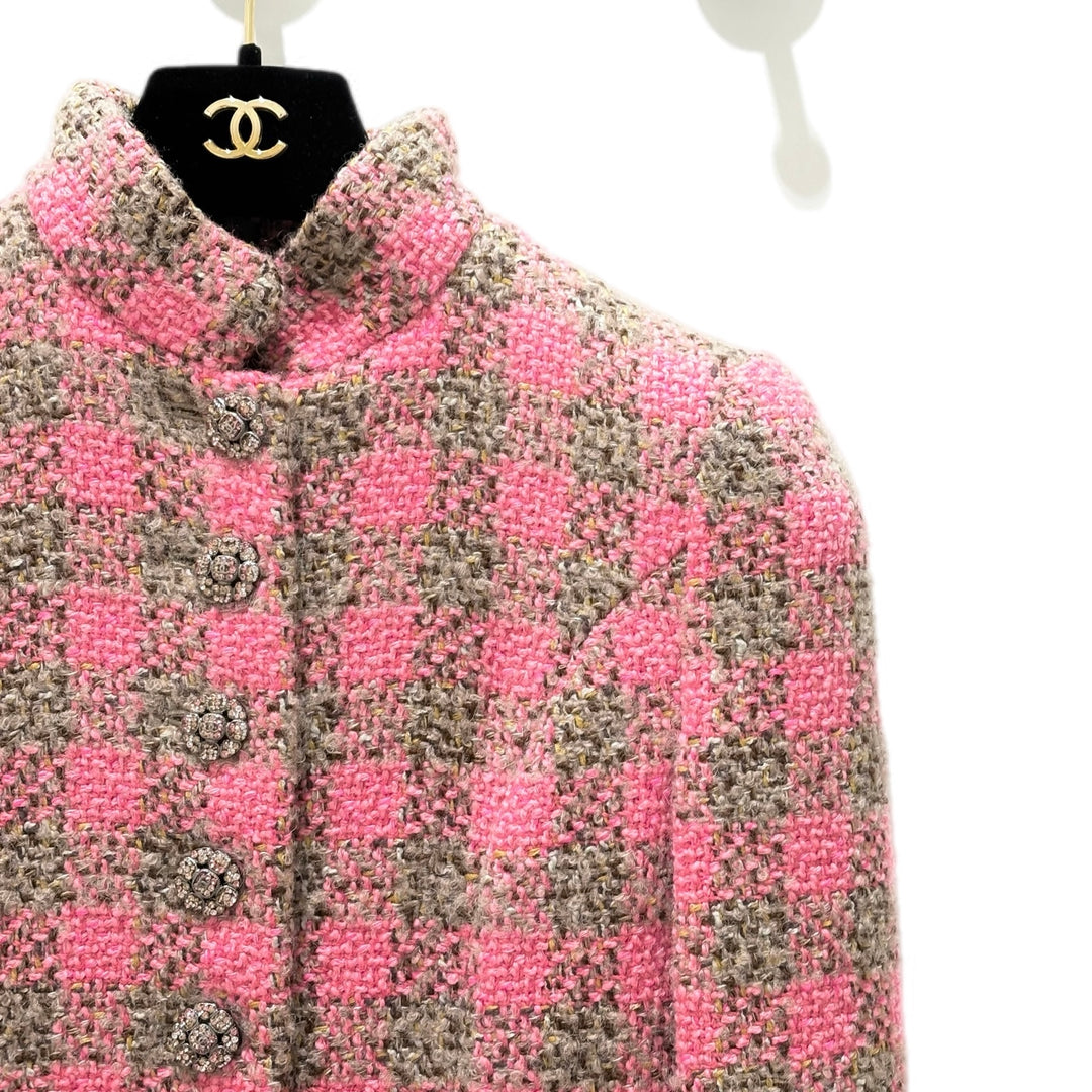 Chanel Pink Wool Tweed Jacket #34