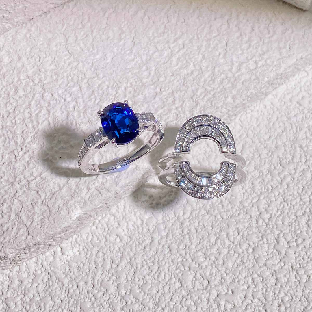 Natural Madagascar Royal Blue Sapphire Ring 4.04ct, Diamond 1.23ct 18K Gold GRS
