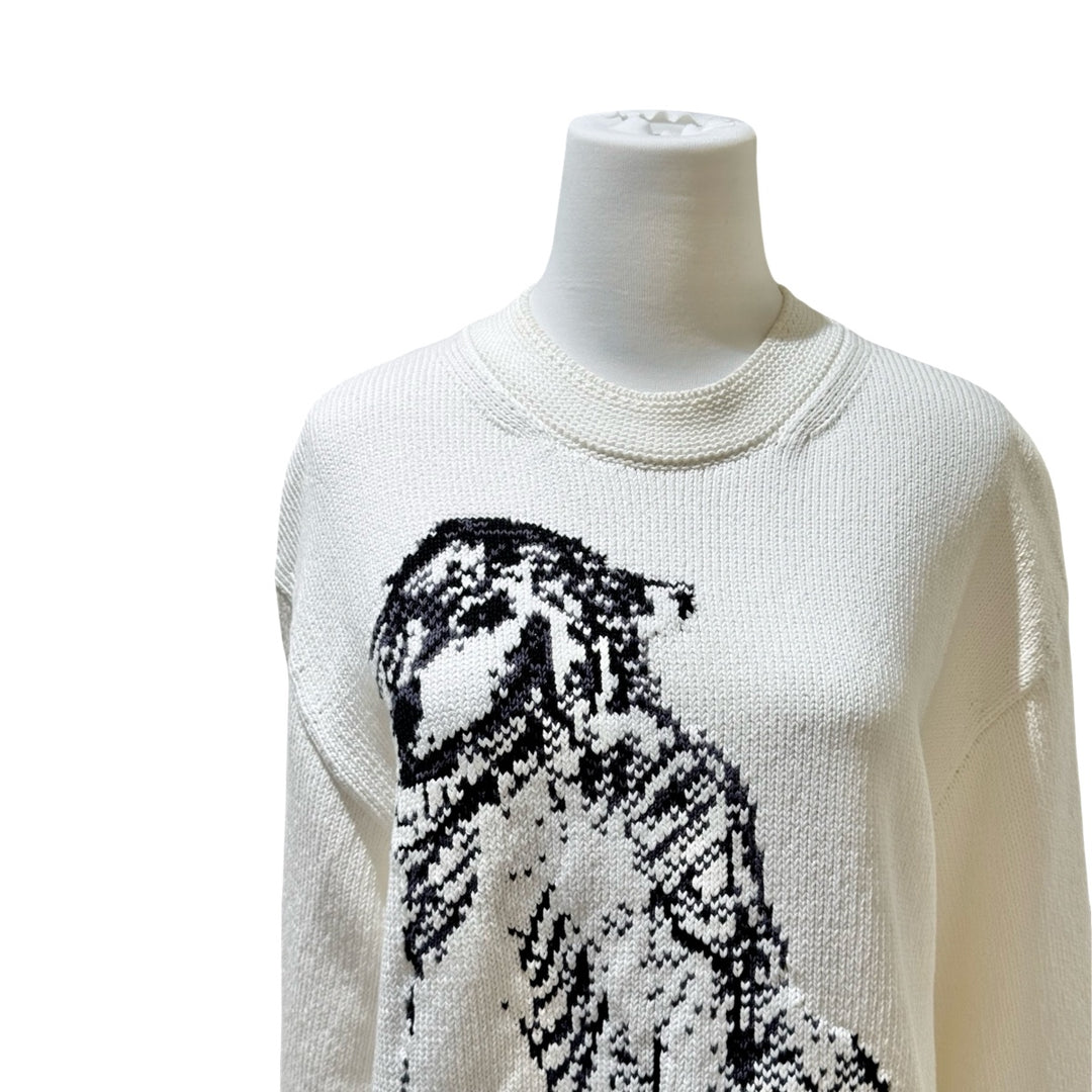 Dior 2023 White Dog Graphic Cotton Sweater #S