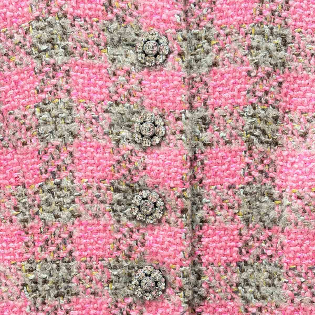 Chanel Pink Wool Tweed Jacket #34