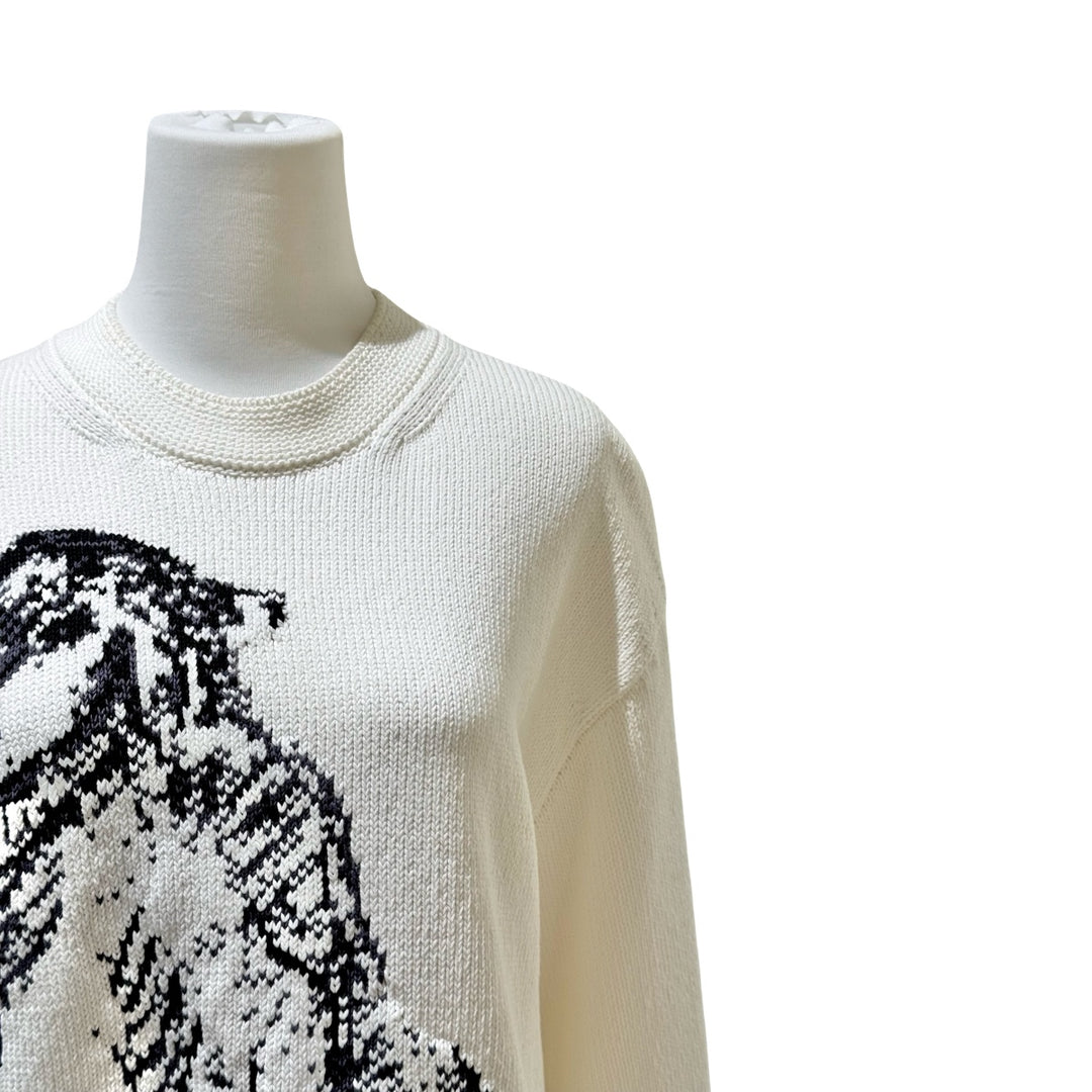 Dior 2023 White Dog Graphic Cotton Sweater #S