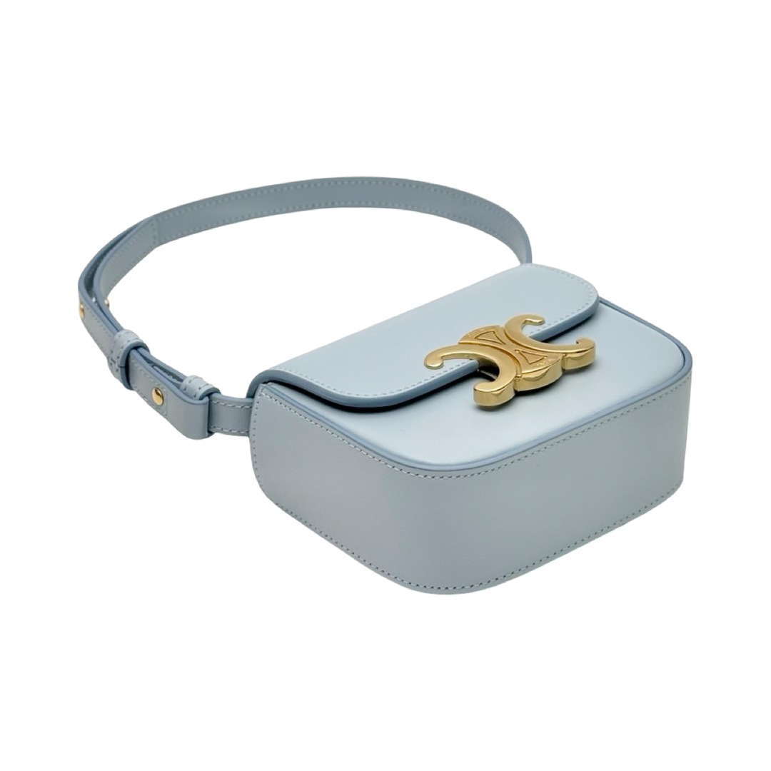 Celine Triomphe Mini Corssbody Bag Blue Calfskin