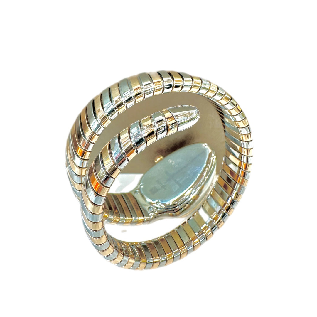 Bvlgari Serpenti Tubogas Diamond Watch 18K Gold/ Steel 35mm Size S