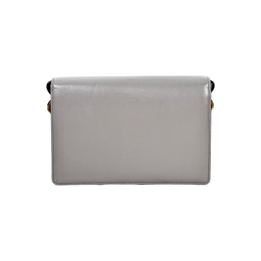 Gucci Grey Leather GG Ring Leather Shoulder Bag
