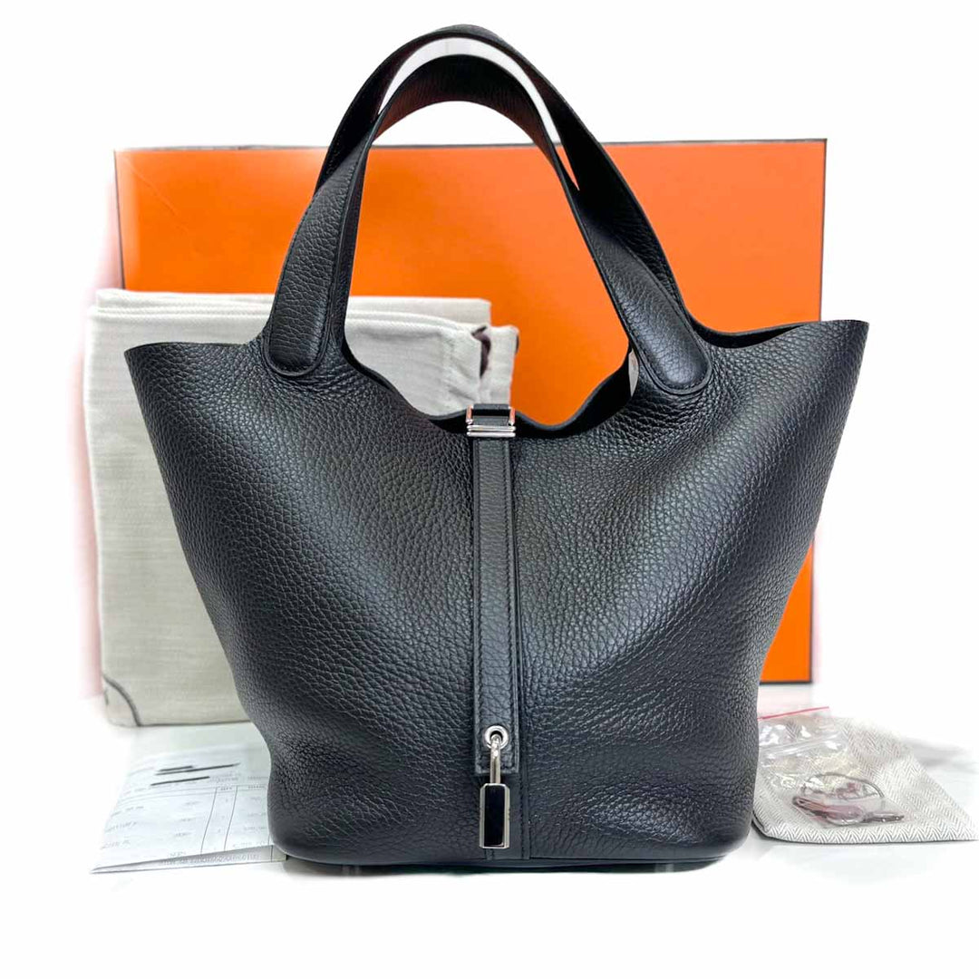 Hermes Picotin 22 TC Leather Black/Silver