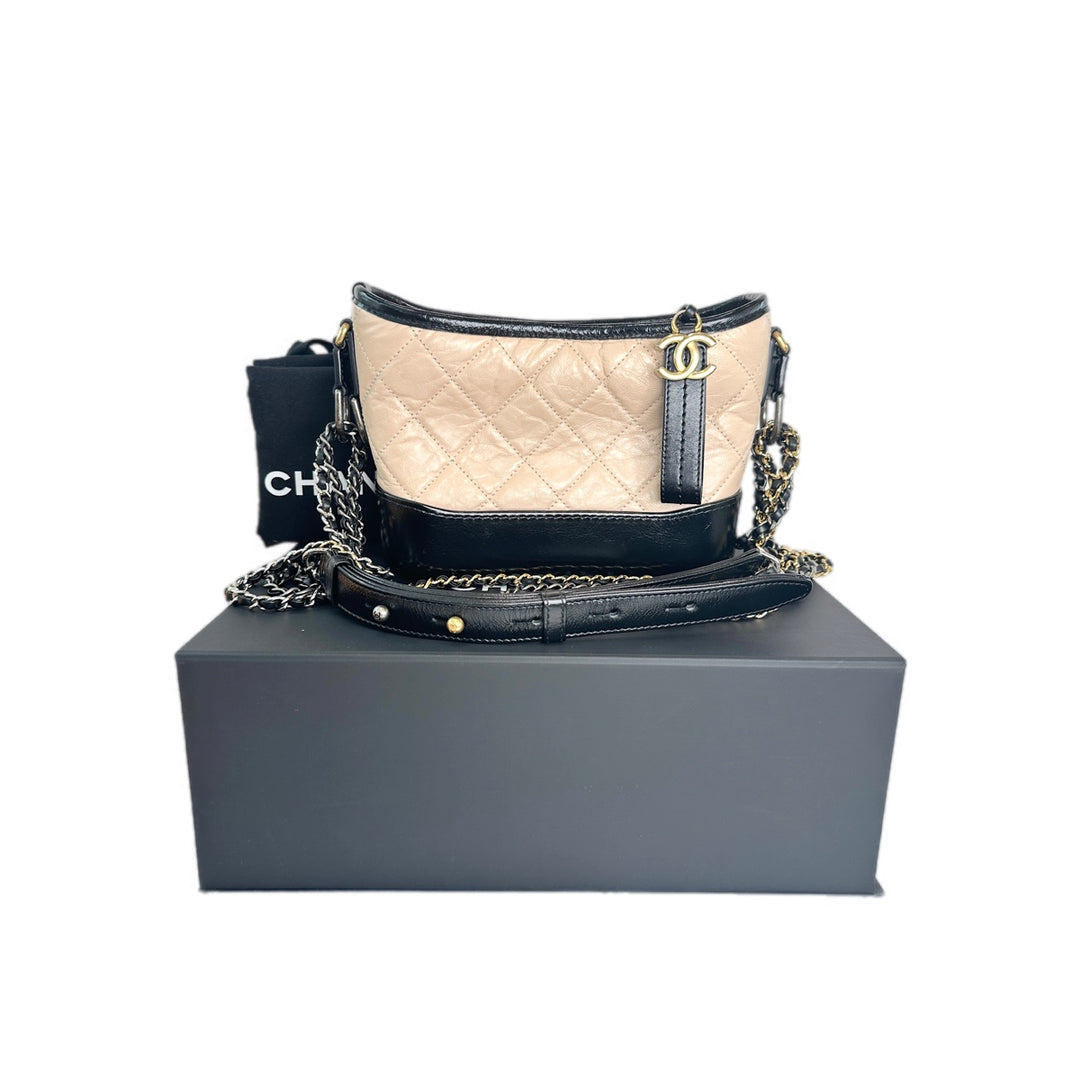 Chanel Gabrielle Small Nude And Black