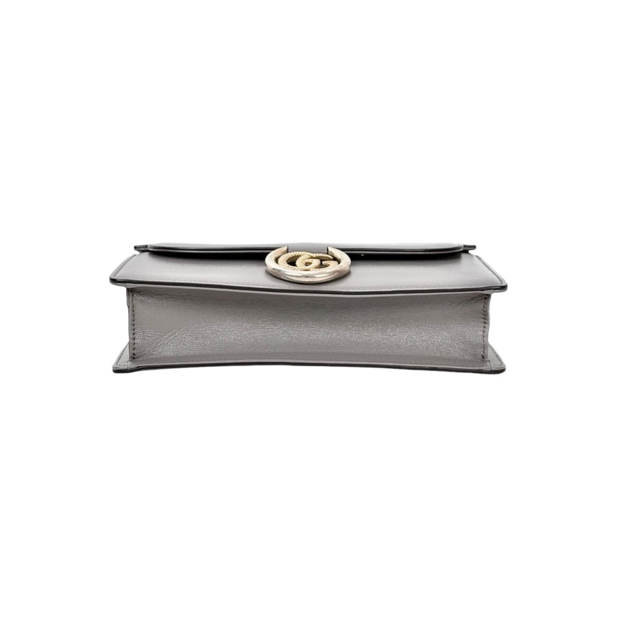 Gucci Grey Leather GG Ring Leather Shoulder Bag