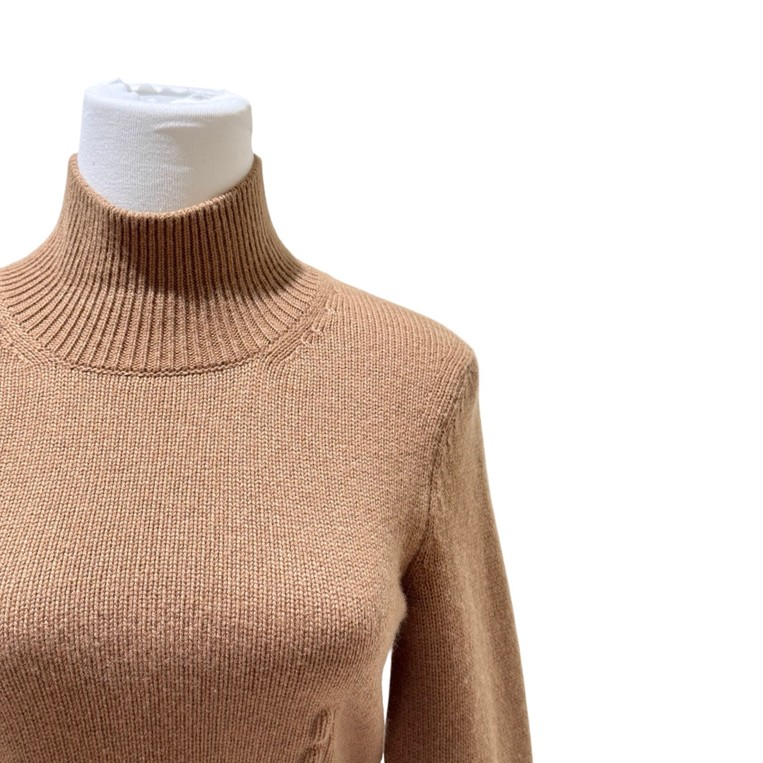 Fendi Brown Cropped Turtleneck Cashmere Top #34