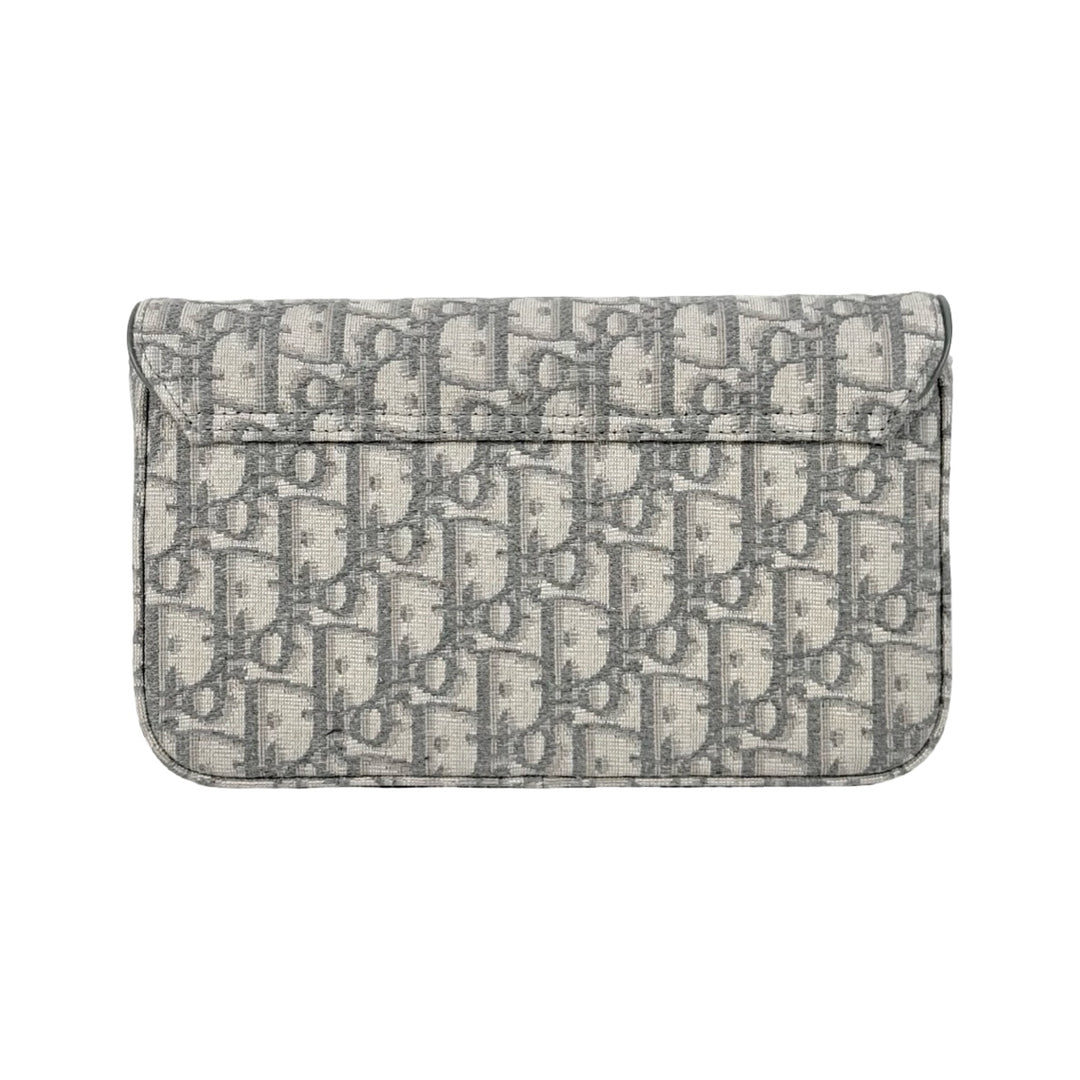 Dior Saddle Pouch With Chain Bag Grey Medium