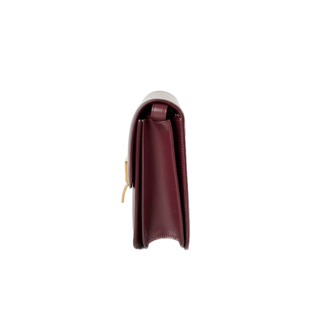 Celine Burgundy Medium Classic Box Bag