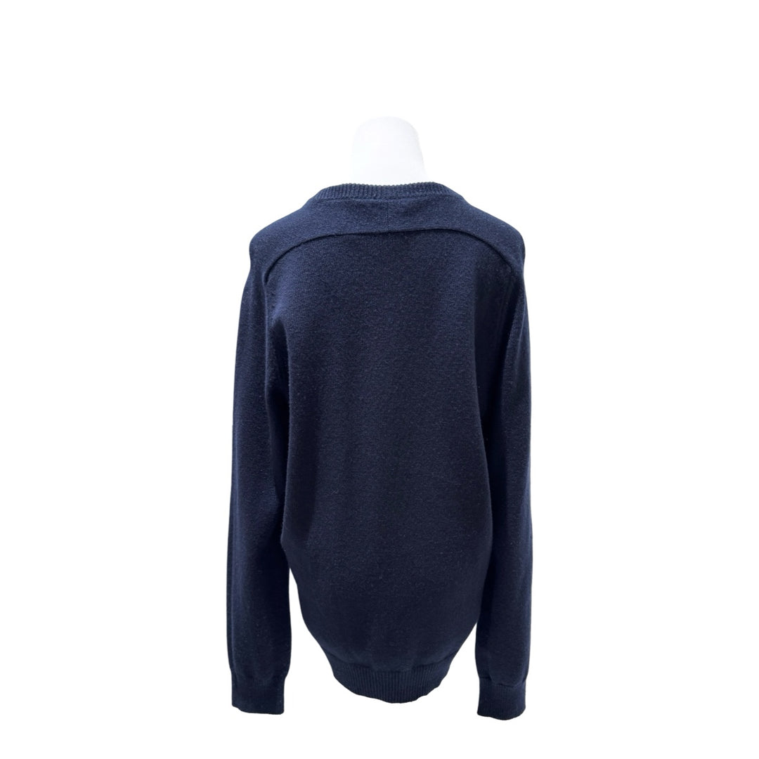 YSL FW17 Navy SL Logo Cashmere Sweater #L