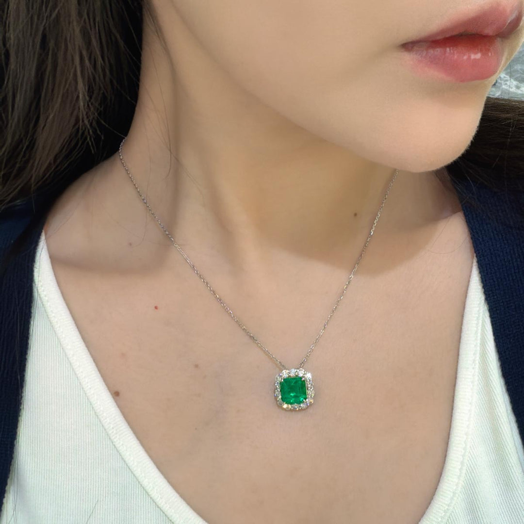 Natural Columbia Emerald Ring D3.22ct d1.24ct. 18K GUILD+GRC Verdant