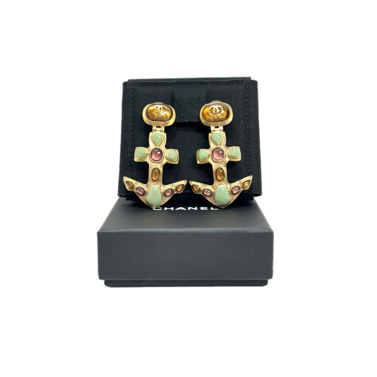 Chanel CC Resin Anchor Ear Clip