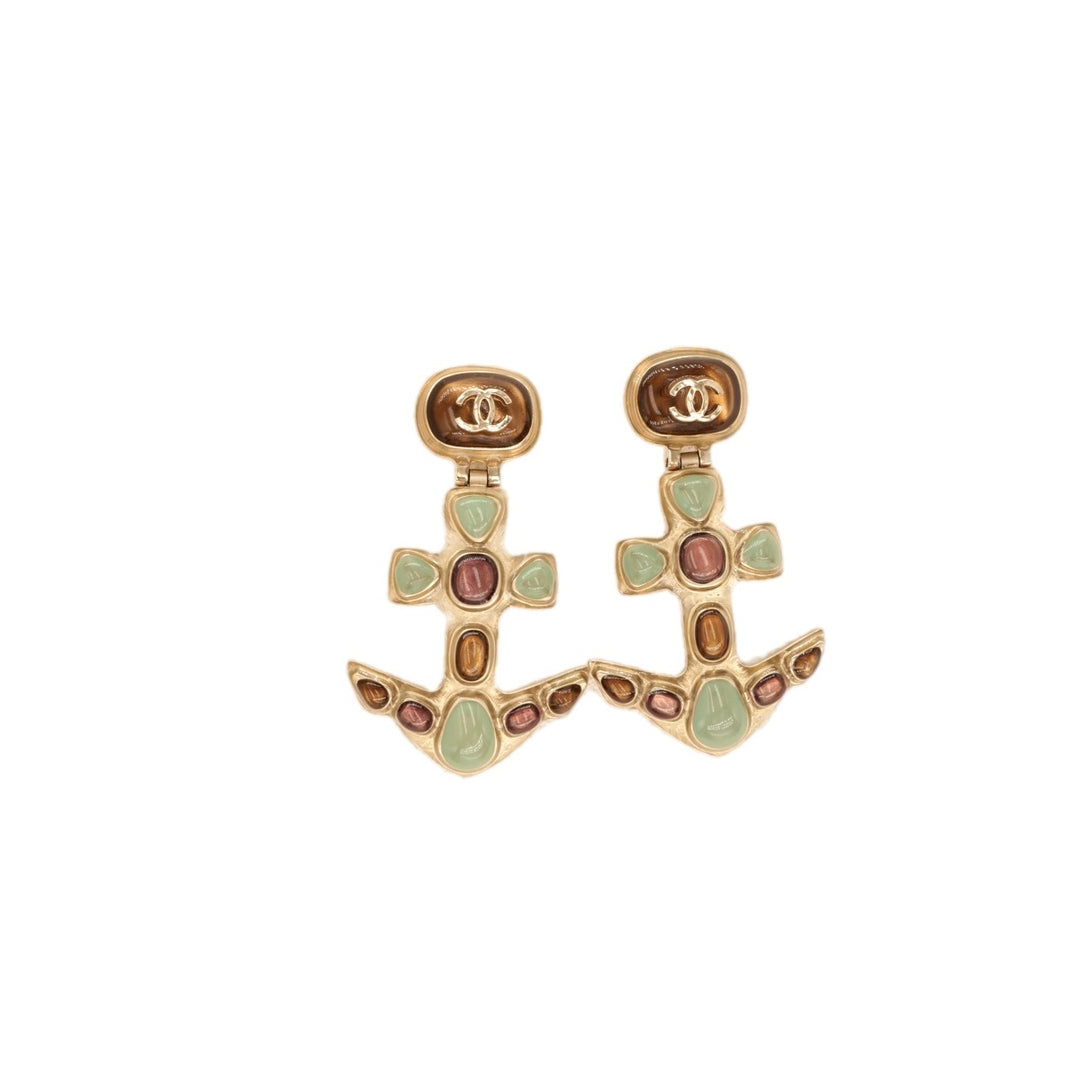 Chanel CC Resin Anchor Ear Clip