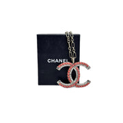 Chanel Large CC Logo Necklace With Crystal