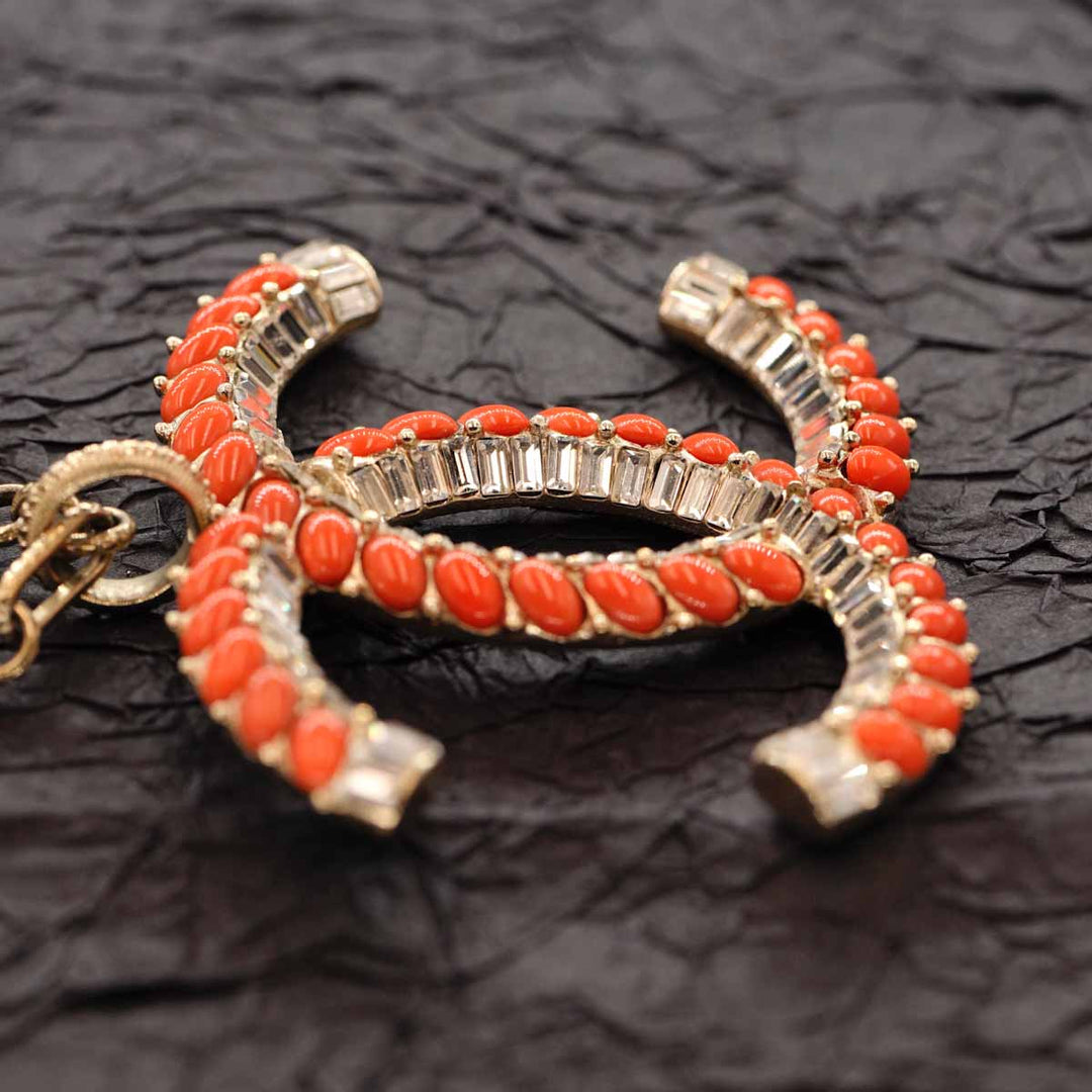 Chanel Large CC Logo Necklace With Crystal