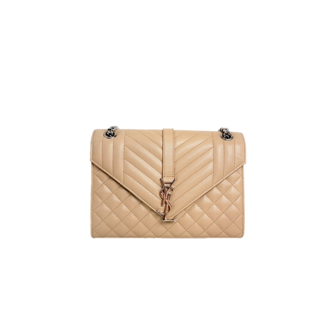 YSL Medium Dark Beige Envelope Bag