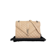YSL Medium Dark Beige Envelope Bag