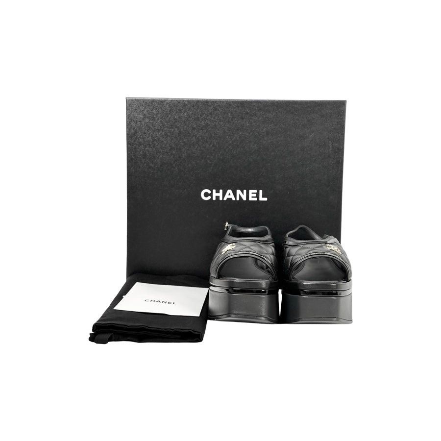 Chanel 23A Quilted Platform Shoes #38