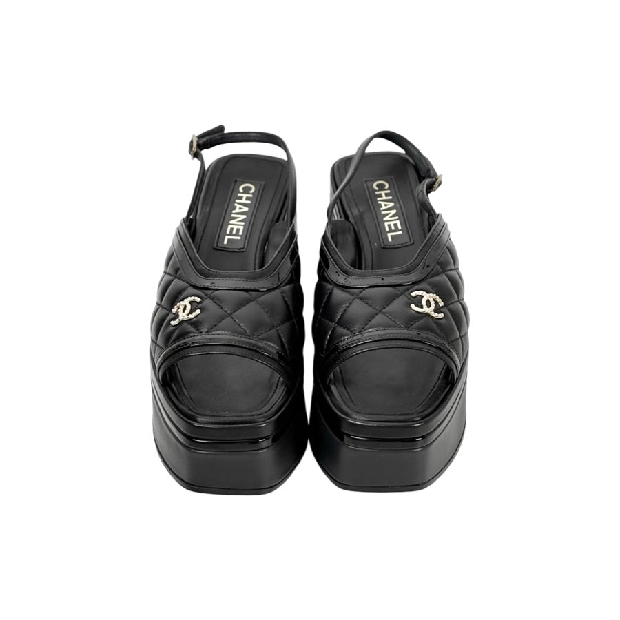 Chanel 23A Quilted Platform Shoes #38