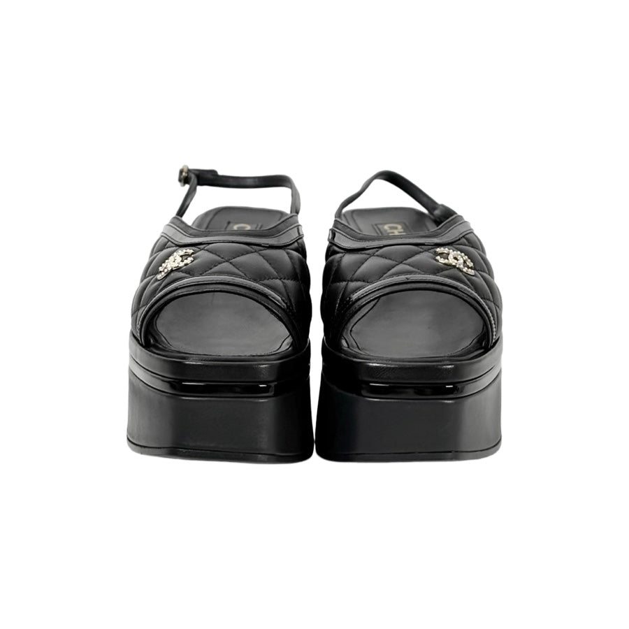 Chanel 23A Quilted Platform Shoes #38