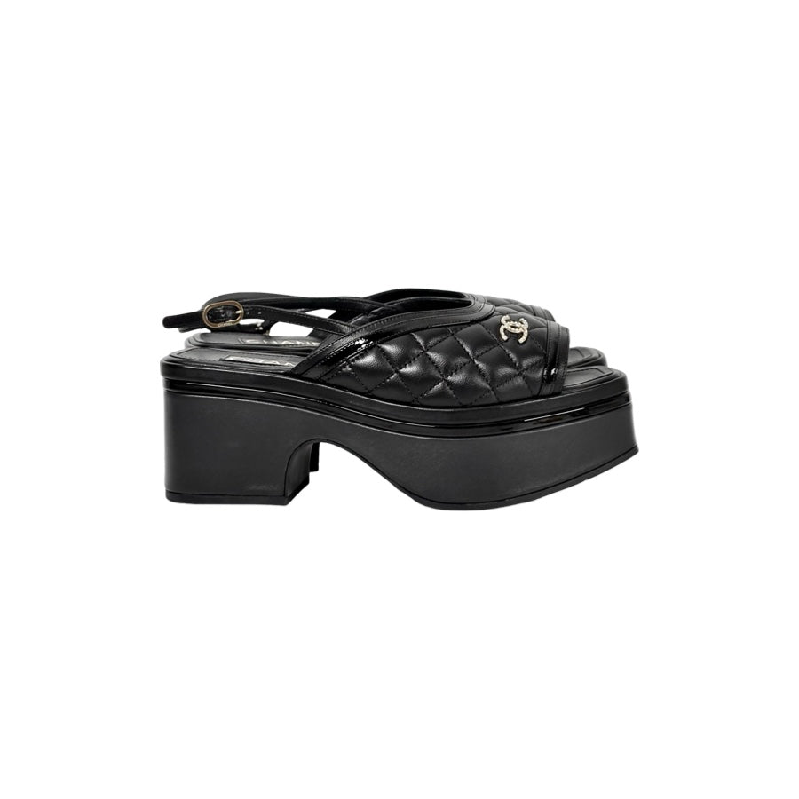 Chanel 23A Quilted Platform Shoes #38