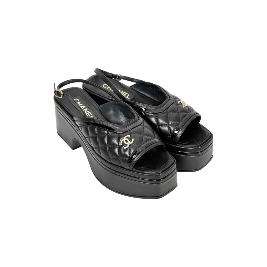 Chanel 23A Quilted Platform Shoes #38
