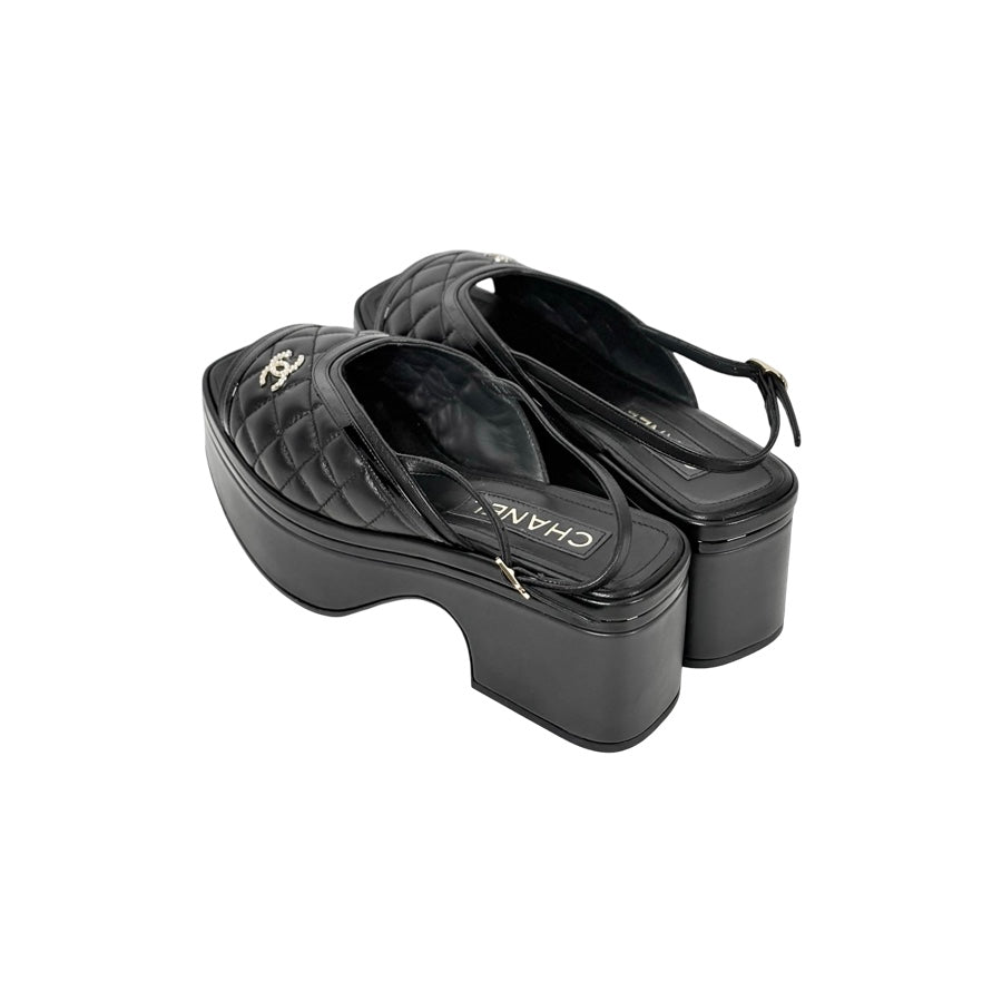 Chanel 23A Quilted Platform Shoes #38