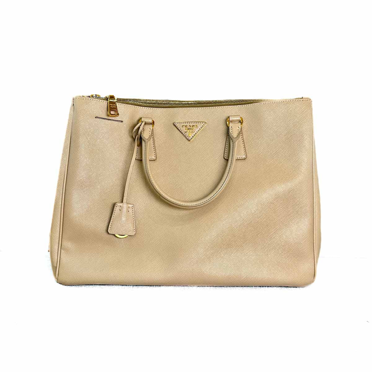 Prada Large Nude Saffiano Bag
