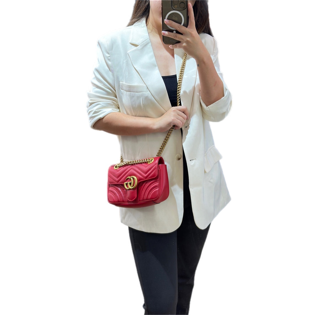 Gucci Marmont Small Red Calfskin