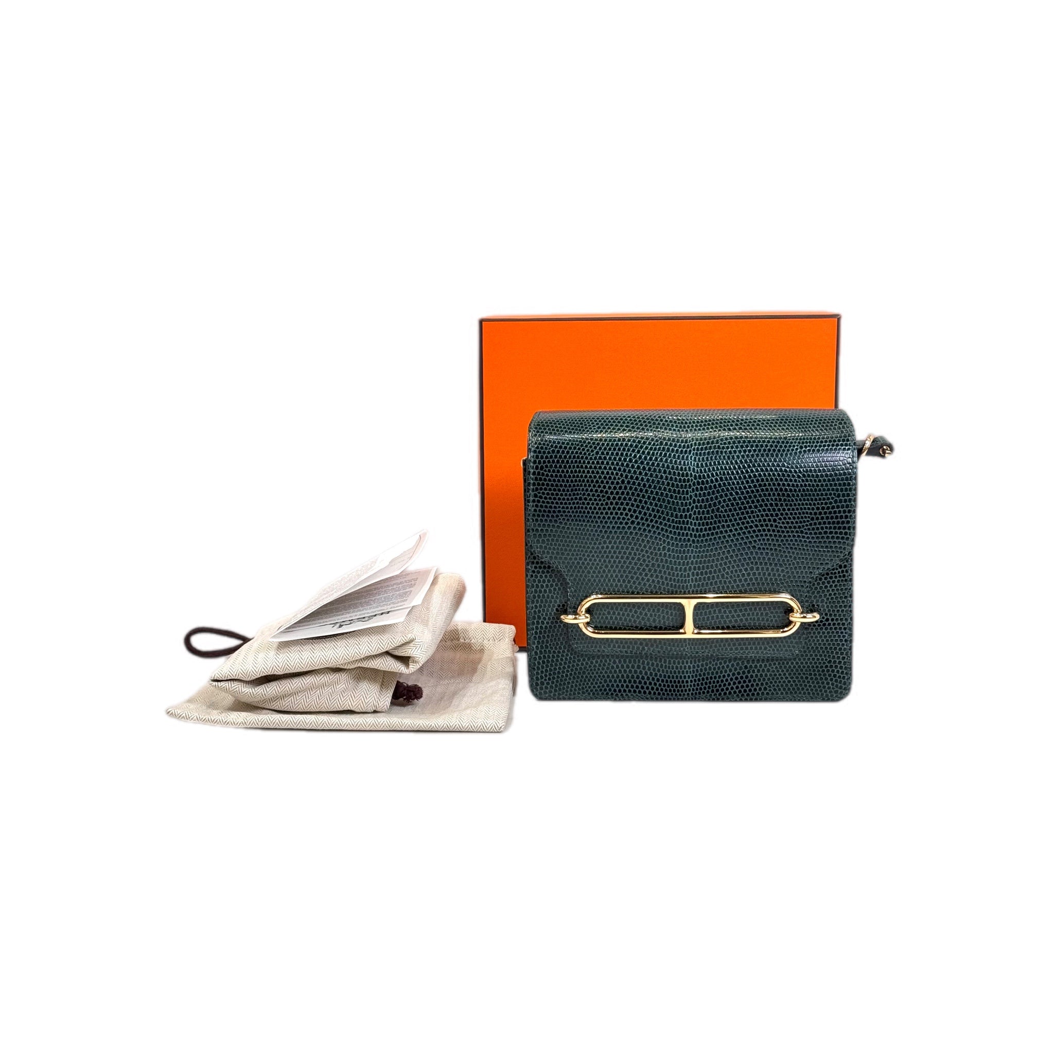 Hermes Roulis Mini Lizard 6O Vert Cypres