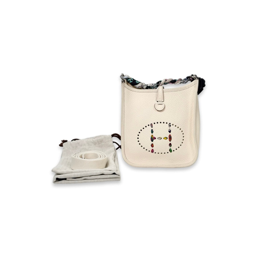 Hermes Evelyne  Mini Craie Silver TC Leather