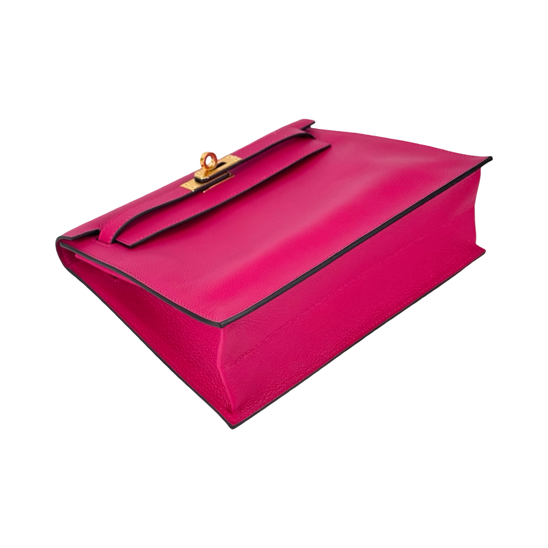 Hermes Kelly Danse Bag deep pink evercolor