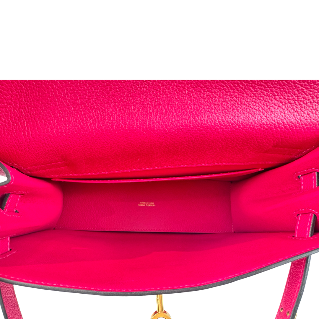 Hermes Kelly Danse Bag deep pink evercolor