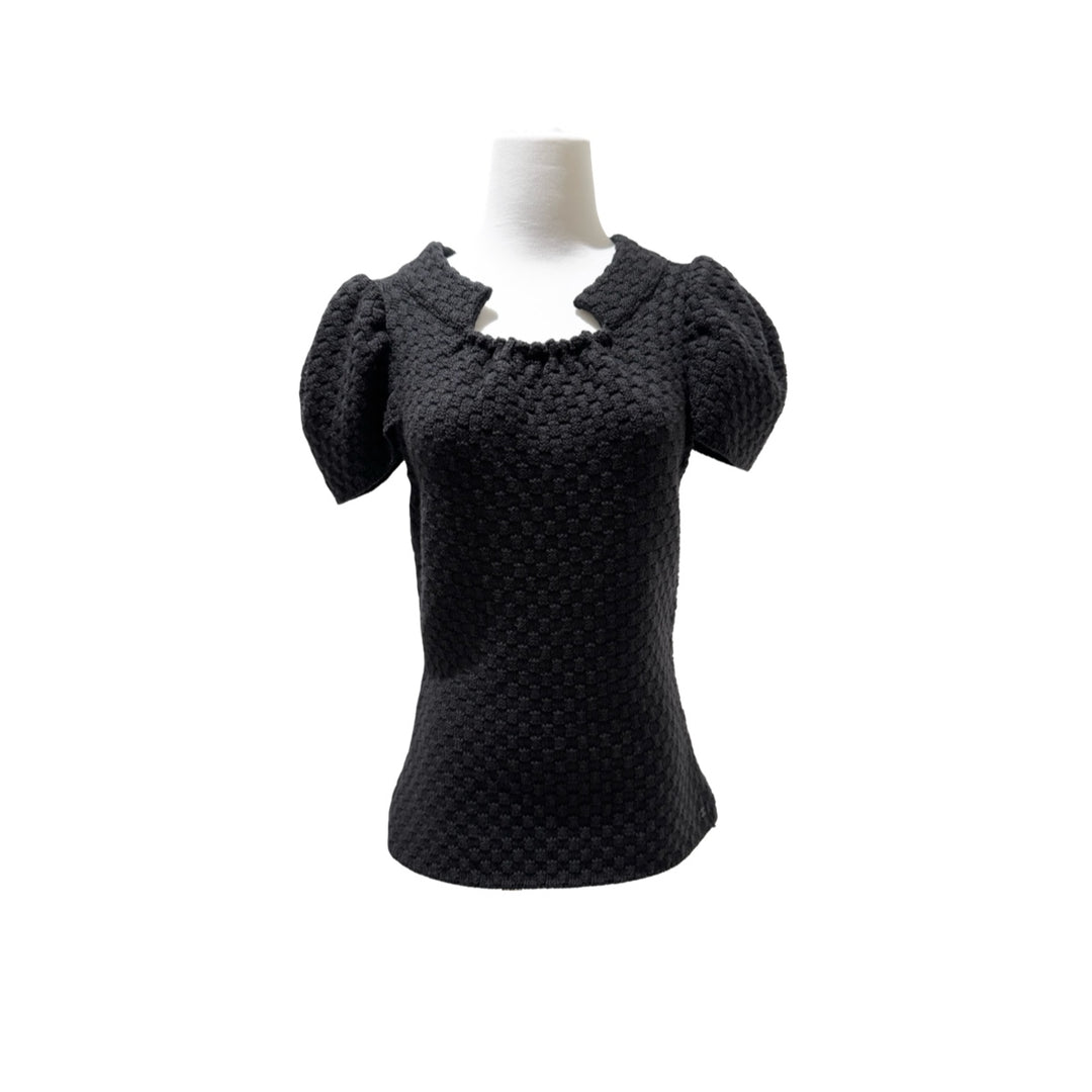 Chanel Black Wool Knit Sweater #38