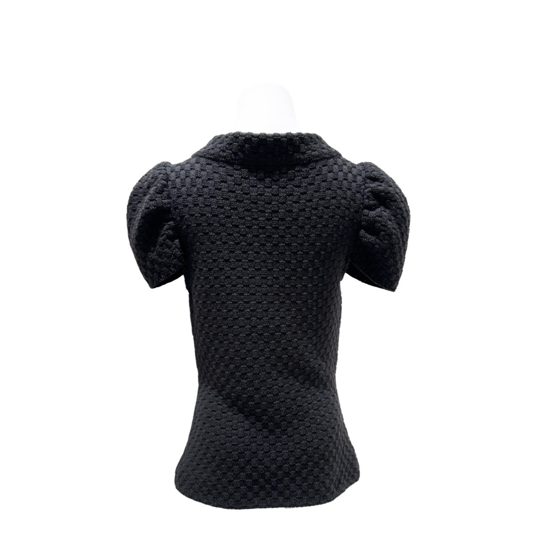 Chanel Black Wool Knit Sweater #38