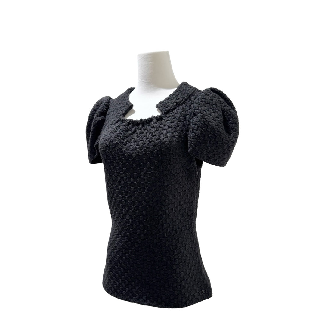 Chanel Black Wool Knit Sweater #38
