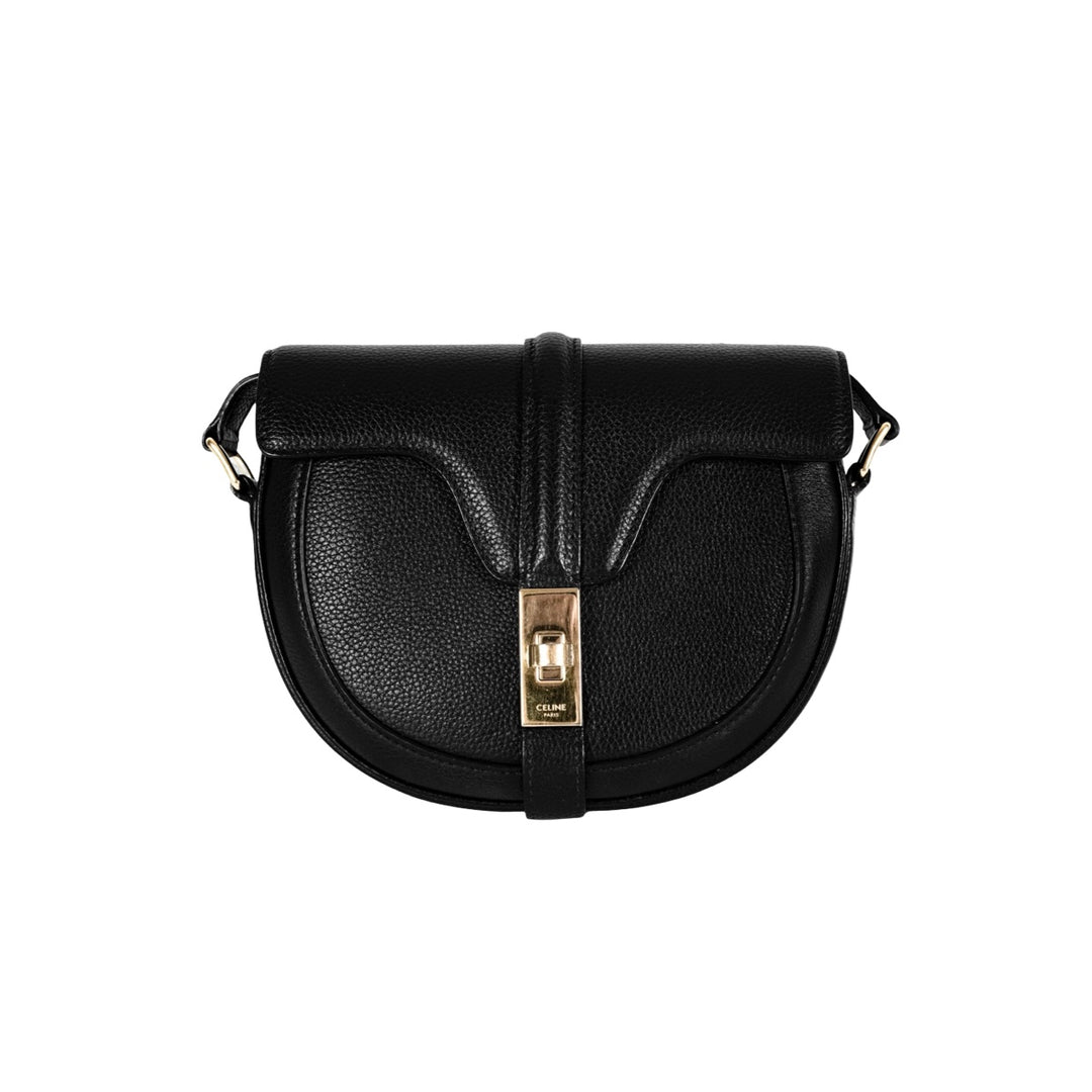 Celine Sac 16 Black Calfskin Shoulder Bag Black