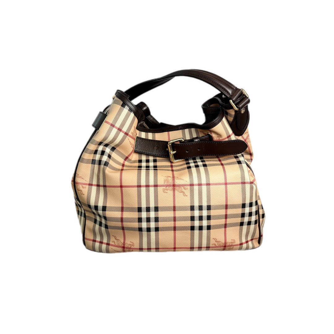 Burberry Beige/Brown Haymarket Tote Bag