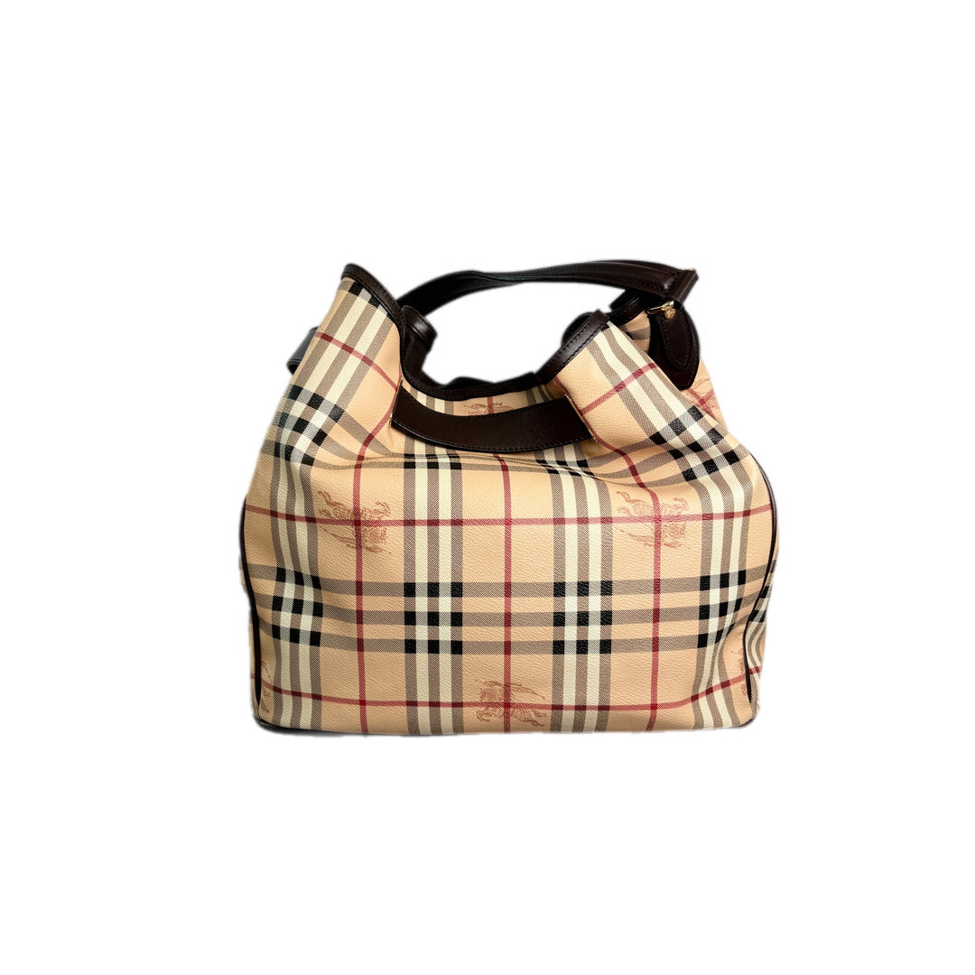 Burberry Beige/Brown Haymarket Tote Bag
