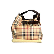 Burberry Beige/Brown Haymarket Tote Bag