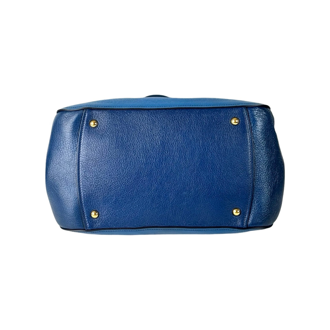Miumiu Madras Blue Top Handle Bag