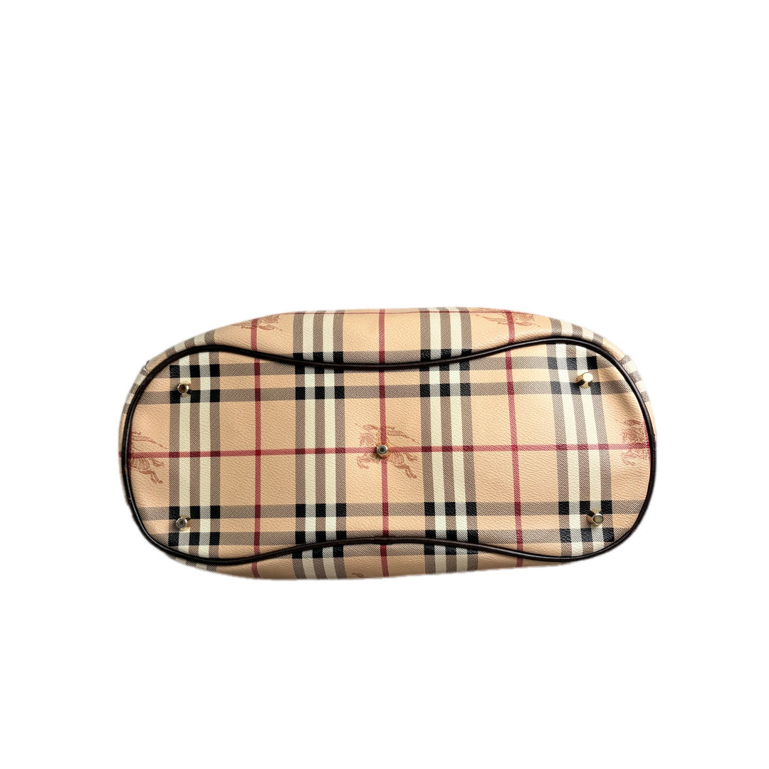 Burberry Beige/Brown Haymarket Tote Bag