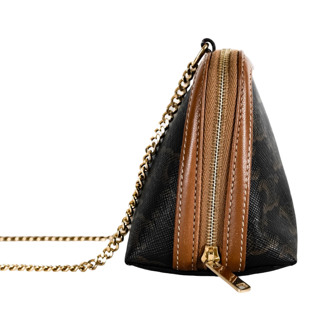 Celine Clutch On Chain In Triomphe Canvas Bag