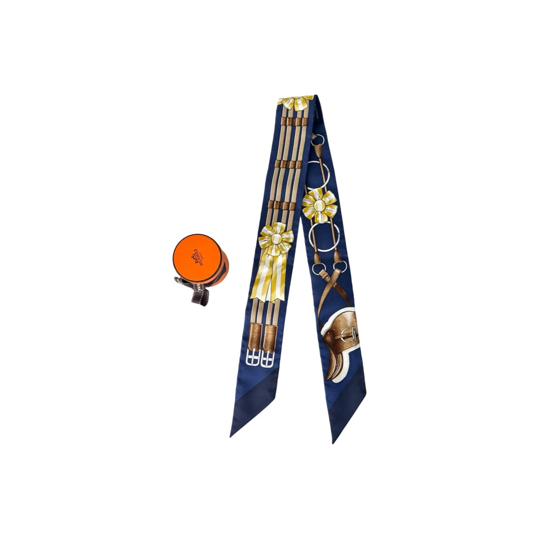 Hermes Blue Silk Twilly