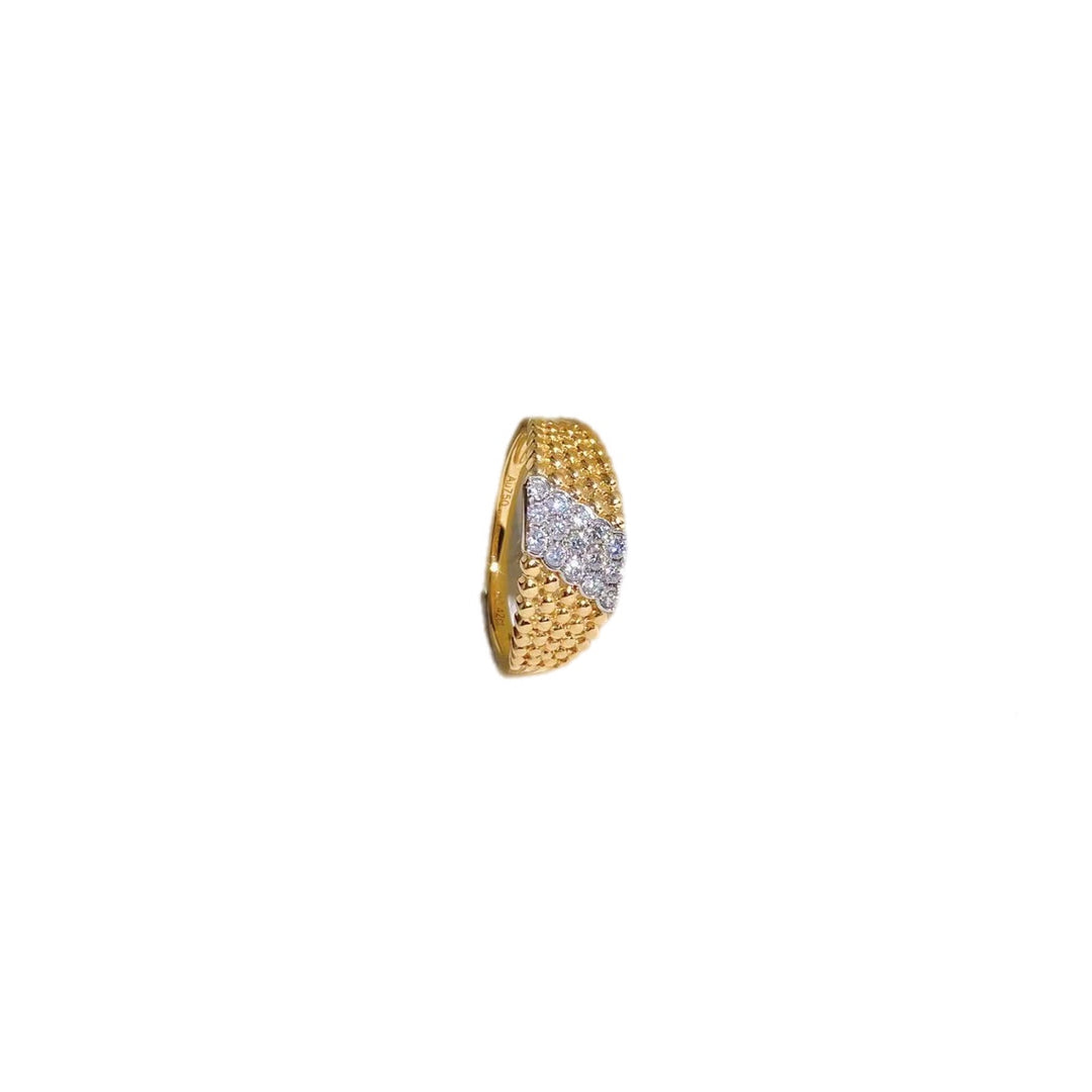 White Diamond Wide YG Ring D0.42ct 18K