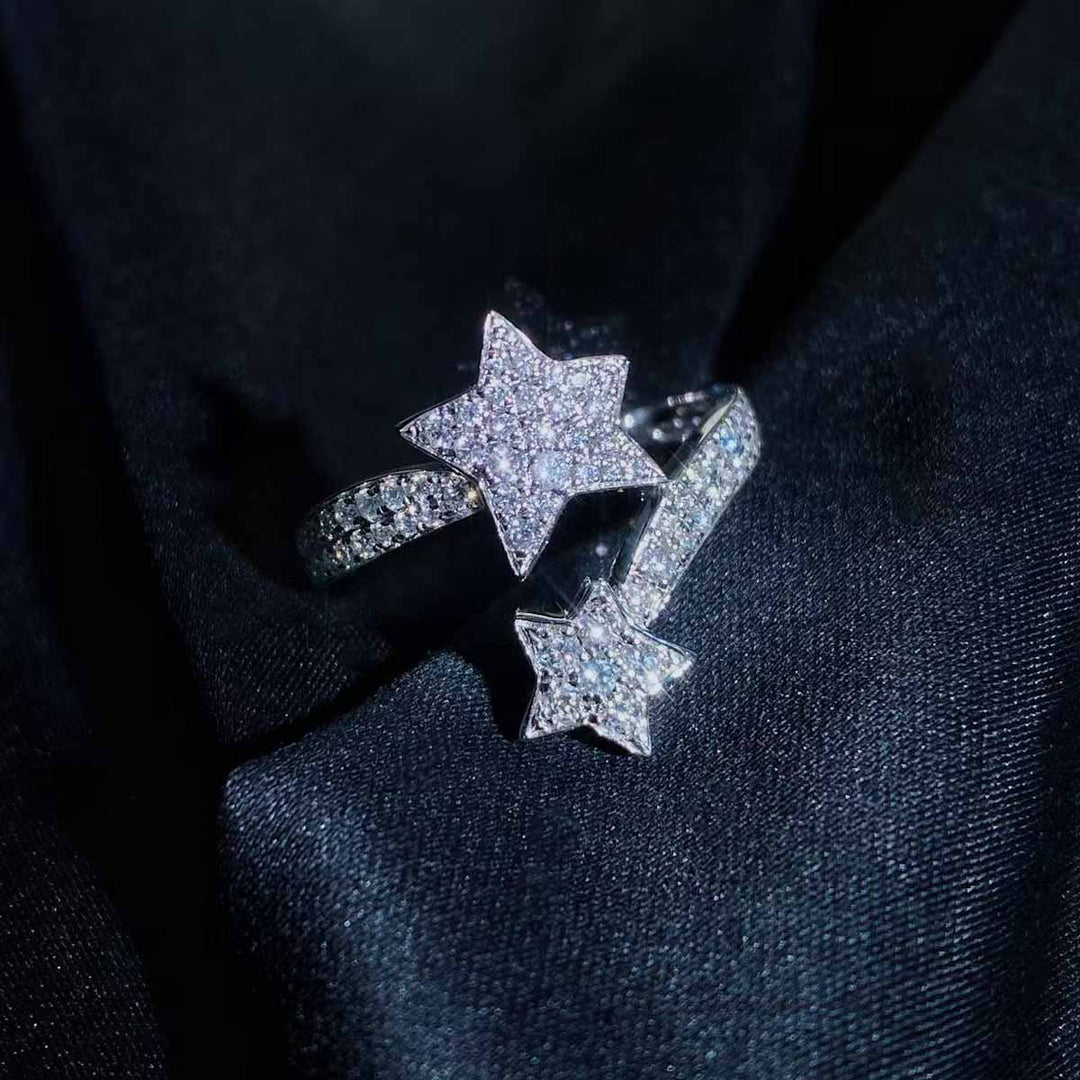 White Diamond Star Ring D0.55ct 18K